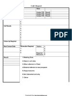 Sales Call Report Template 1