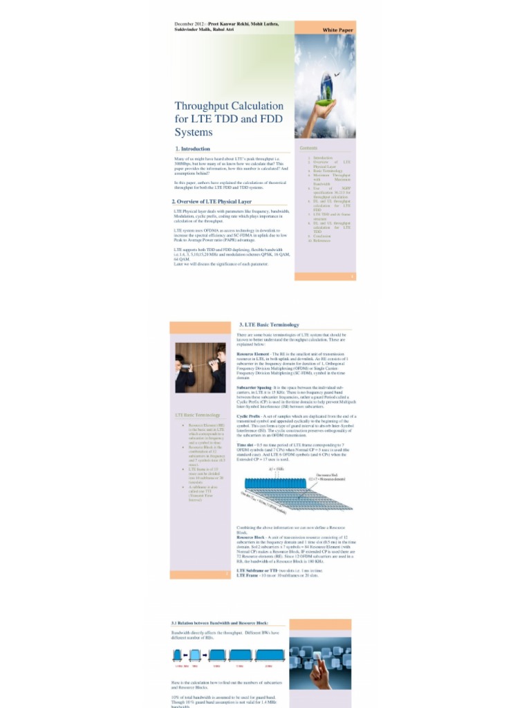 Throughput Calculation For Lte TDD and FDD System | PDF