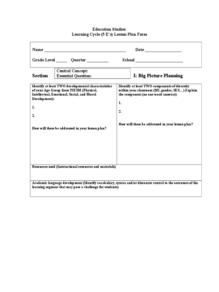 Updated 5 Es Lesson Plan | PDF