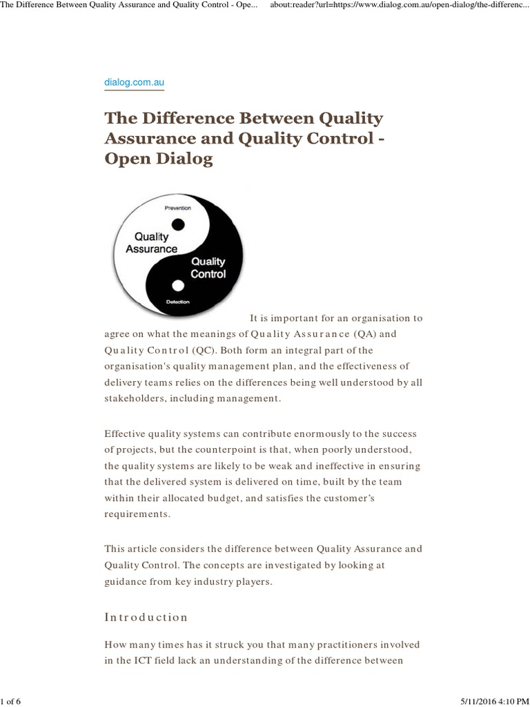 QA vs QC: Key Differences Explained | PDF | Quality Assurance | Quality ...
