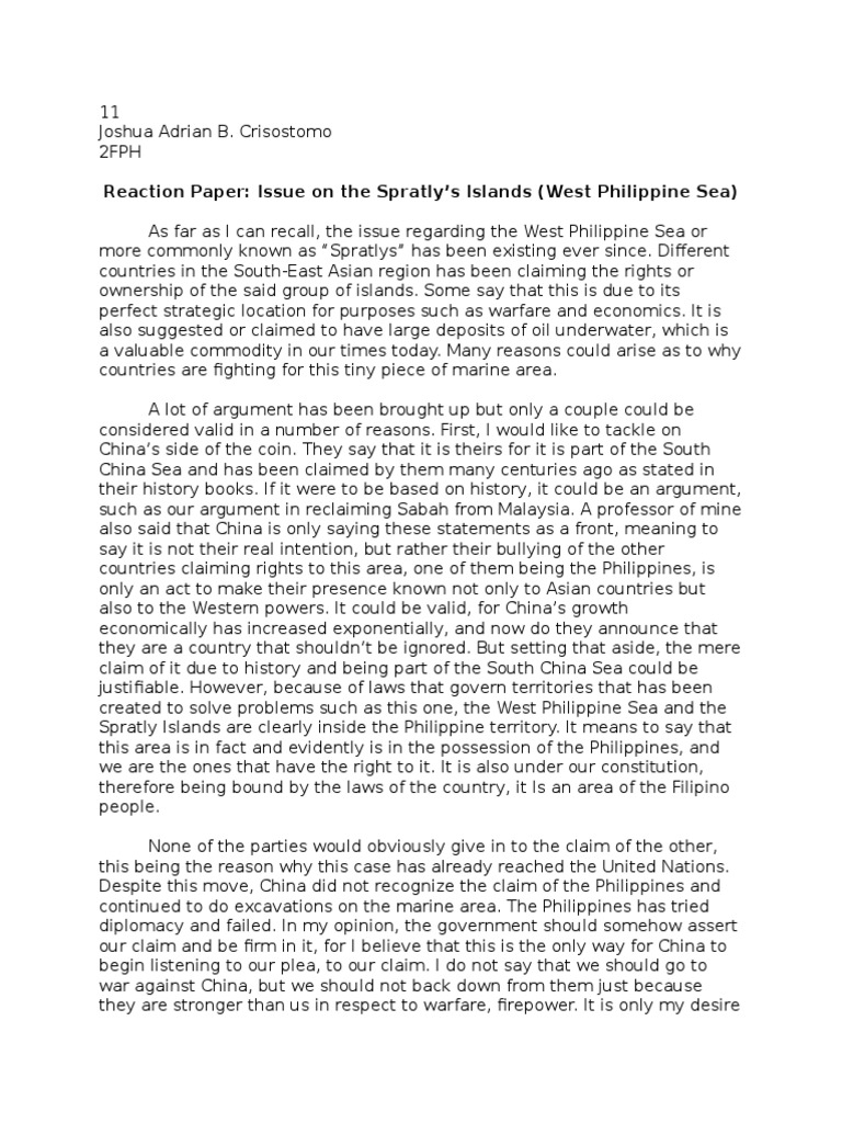 Conclusion about west philippine sea picture