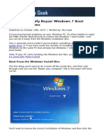 » How to Manually Repair Windows 7 Boot Loader Problems