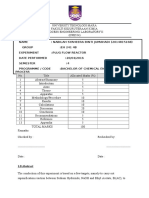 Uitm Lab Report Plug Flow Reactor