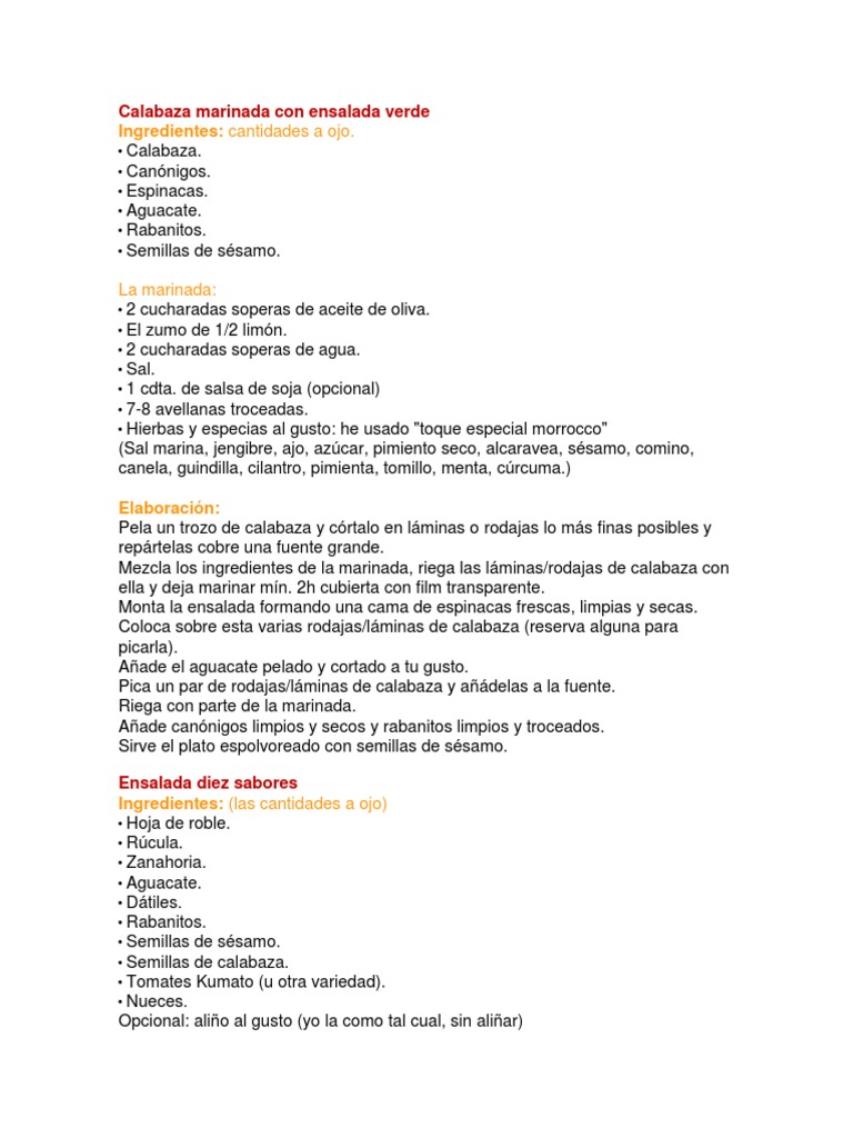 15 Recetas de Ensaladas Vegetarianas | PDF | Vinagreta | ensalada