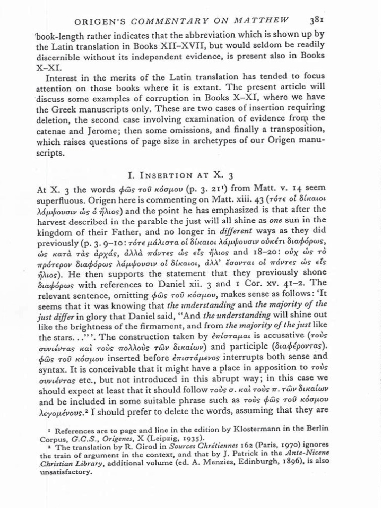 Origen's Commentary On Matthew PDF
