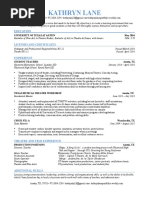 Kathryn Lane Professional Resume PDF