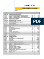 Plantilla de Metrados - Construccion Almacen Muestras Testigo