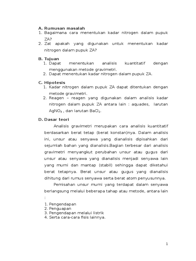 Gravimetri Laporan Praktikum