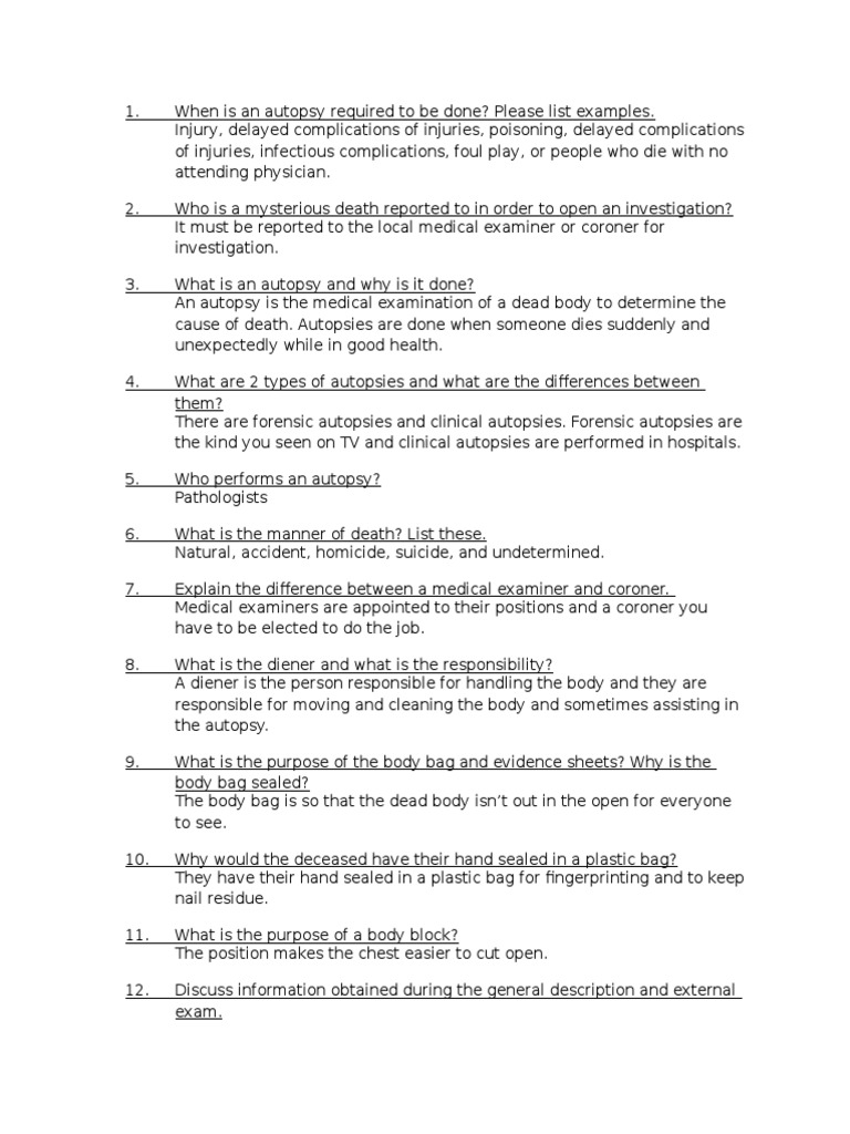 Autopsy Paper | PDF | Autopsy | Coroner