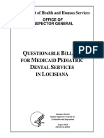 HHS-OIG - Louisanna  - Questionable Billings For Medicaid Pediatric Dental Services in 2012