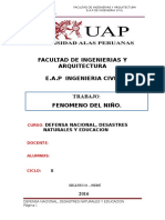 Defensa Nacional, Desastres Naturales y Educacion