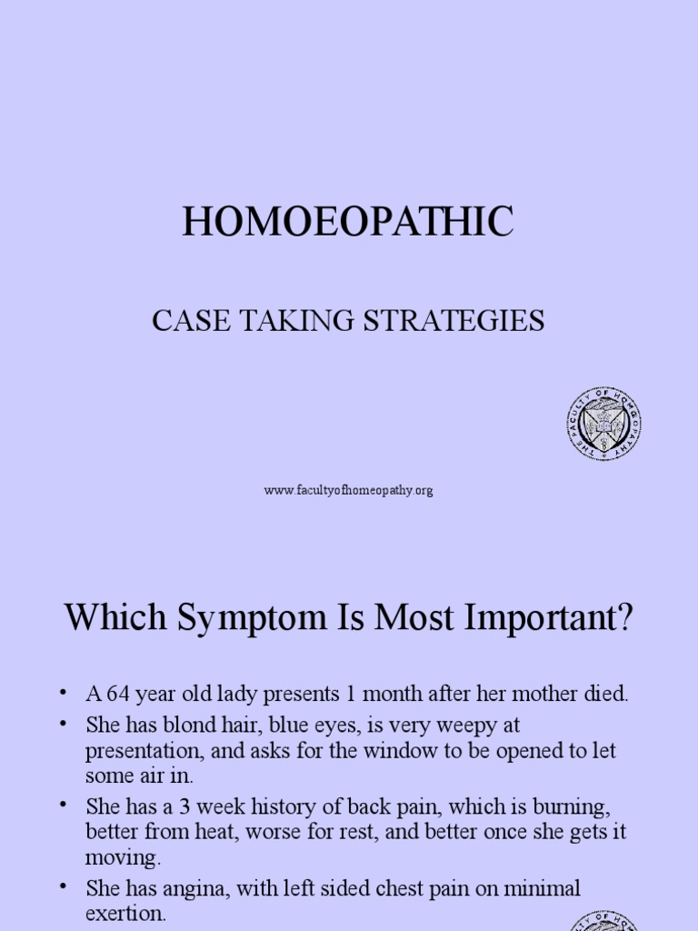 Homoeopathic: Case Taking Strategies | PDF