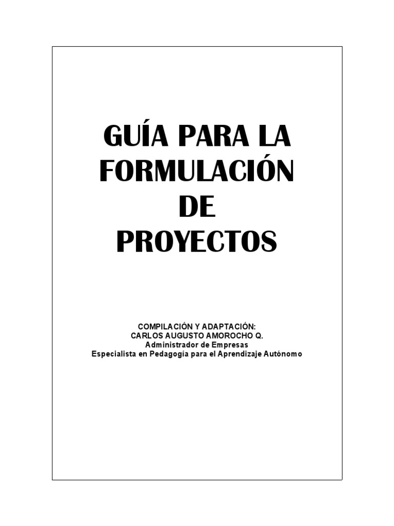 Guia para La Elaboración de Proyectos | PDF