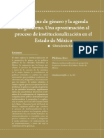 Enfoque de Género y La Agenda de Gobierno - Una Aproximación Al Proceso de Institucionalización en El Estado de México