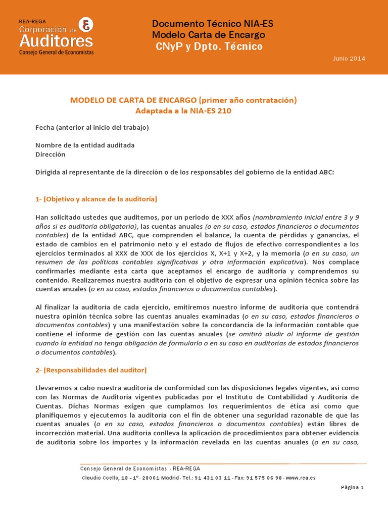Documento Técnico Modelo Carta de Encargo 060614