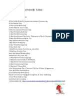 List of IMP Days PDF
