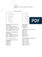 Exercícios de Cálculo Algébrico