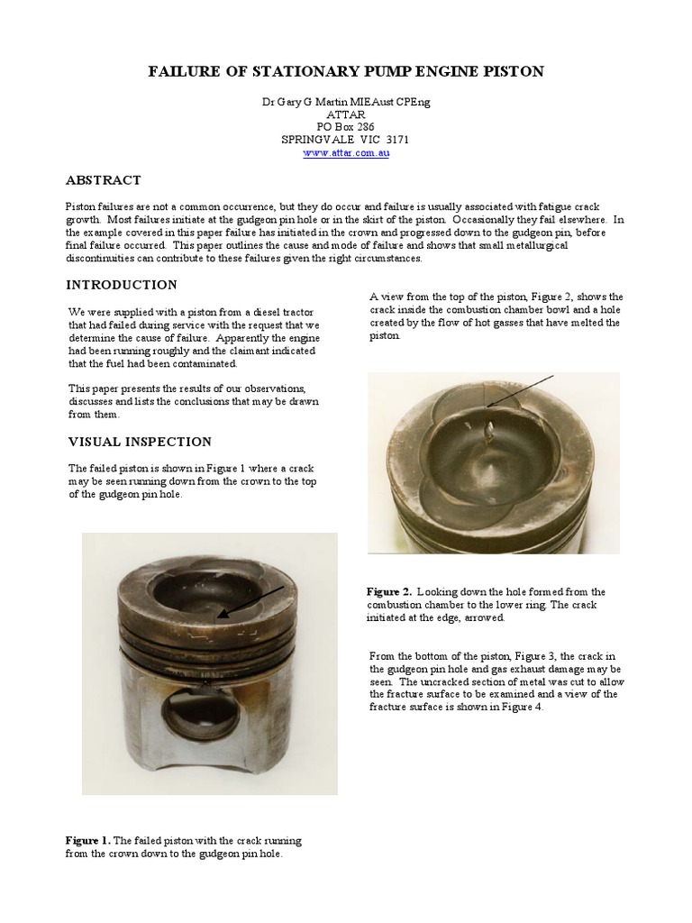 Piston Failure PDF Piston Combustion