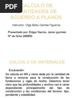 Cálculo de Cantidades de Acuerdo A Planos