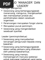 Maksud Manager' Dan Leader'