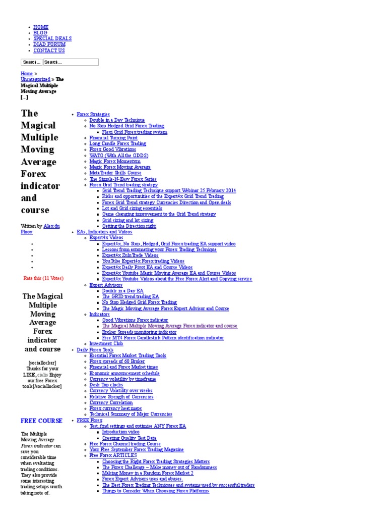 The Magical Multi Moving Average Forex Indicator!    And Course - 