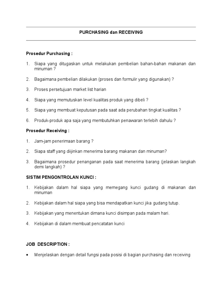 PURCHASING, RECEIVING, Storing & ISSUING | PDF