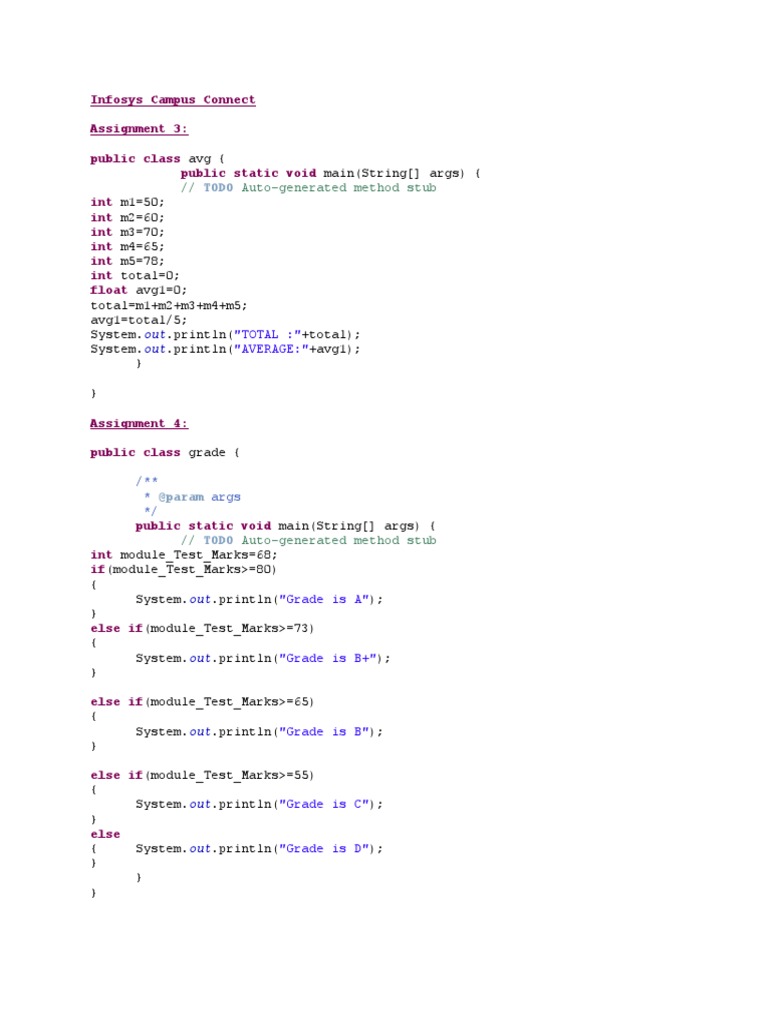 Infosys - Assig 3,4,5,18 | PDF | Computers