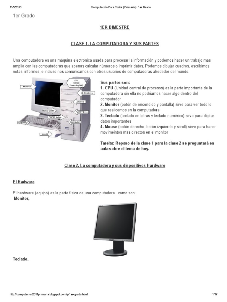 Partes y Funciones de la Computadora | PDF | Tecnología digital | Software
