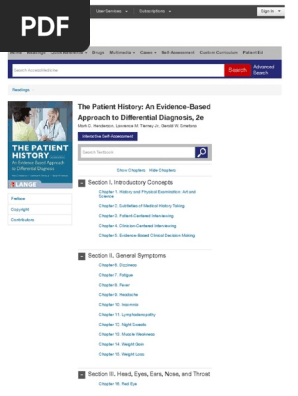 The Patient History An Evidence-Based Approach To Differential