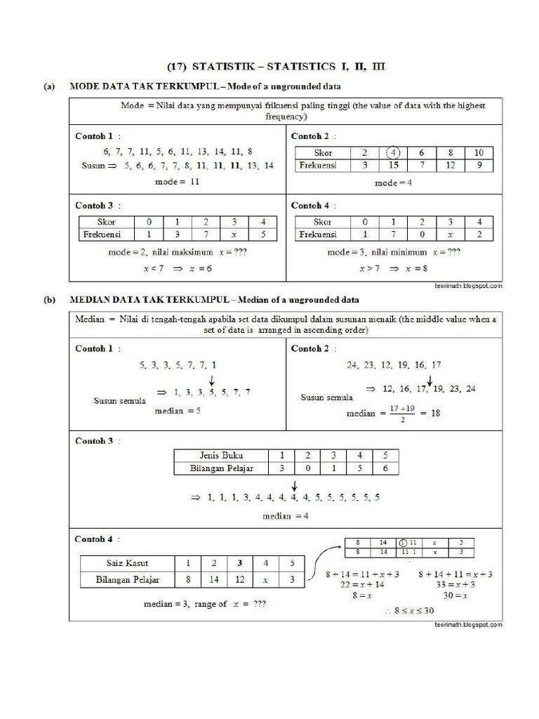 Nota Statistik Tingkatan 4