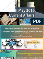 12 May 2016 Current Affair for Competition Exams