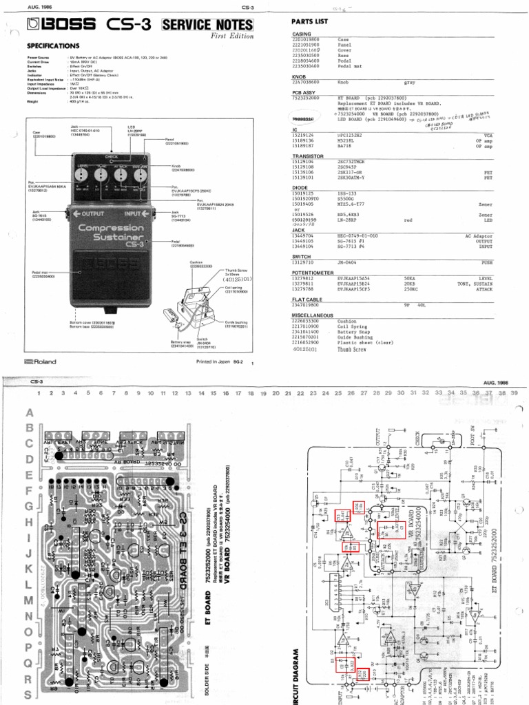 Boss CS-3 Service Manual | PDF