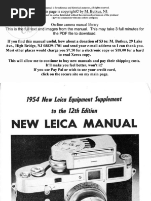 Leica M3 User Manual PDF | PDF | Cooking, Food & Wine | Home & Garden