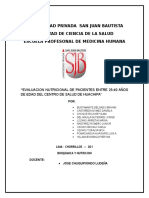 Evaluacion Nutricional de Pacientes Entre 25-40 Años de Edad Del Centro de Salud de Huachipa