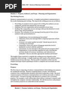 Module 2-Purpose, Audience, and Scope - Planning and Organization The Writing Process