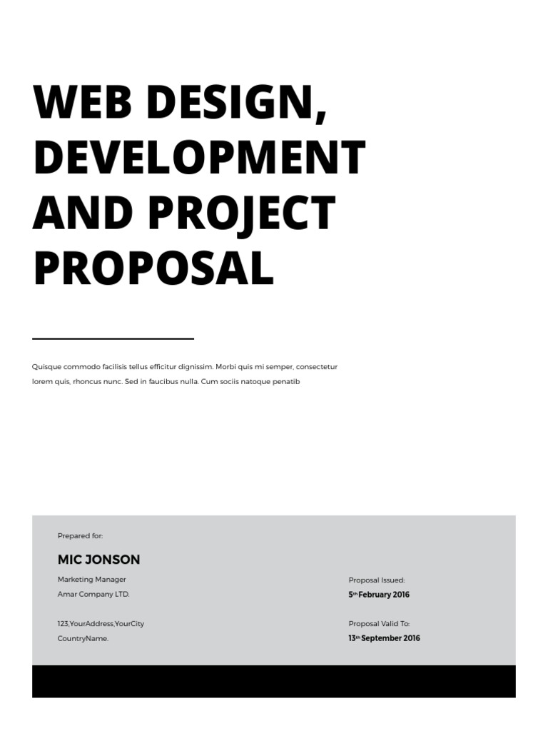 Web Design and Development Proposal | PDF | Career & Growth