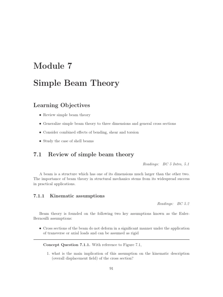 Module07 Beam Theory | PDF | Bending | Beam (Structure)