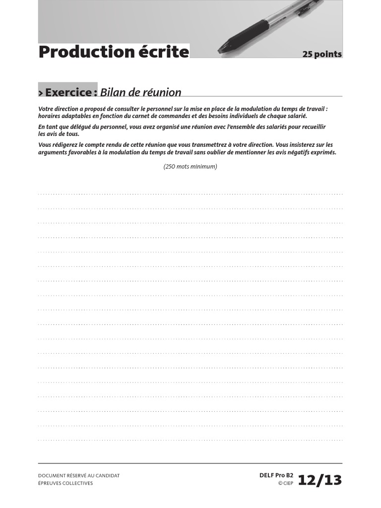 Delf B2 Exercices Et Corrigés Pdf 2020