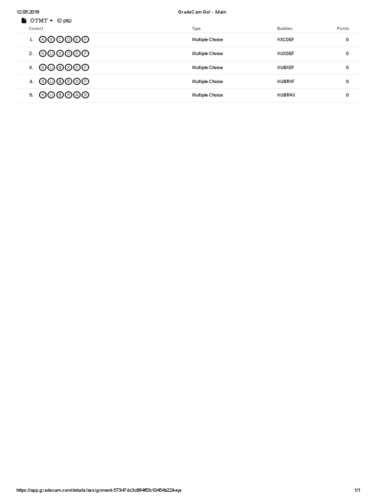 GradeCam Go! Assignment Details | PDF