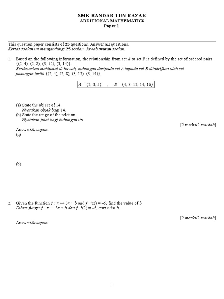 Soalan Ramalan Addmath Spm 2019 - Feedback E