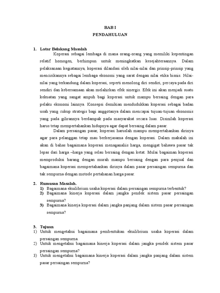 Hakikat Pasar Persaingan Sempurna