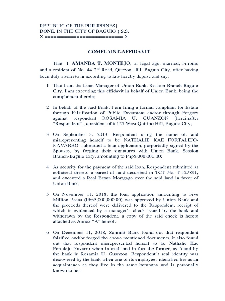 1 for Estafa Affidavit Government