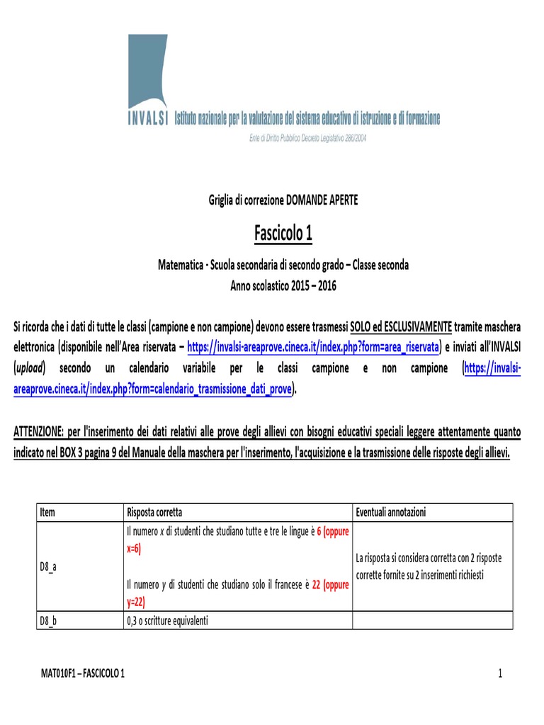 Test Ingresso Matematica Seconda Media Pdf