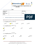 MII-U2 - Actividad 1. Álgebra Exponentes y Operaciones Con Radicales