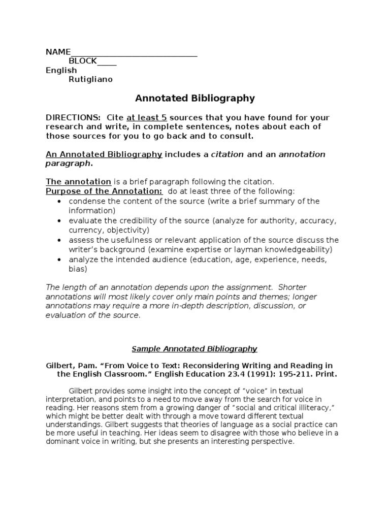 Free apa annotated bibliography template image