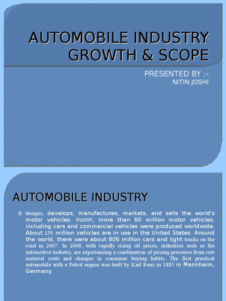 Automobile Industry Growth & Scope Car Vehicle Technology