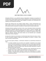 Antimateria Ediciones. Convocatoria