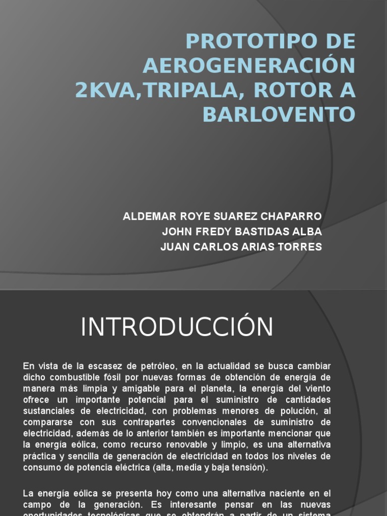 Prototipo Aerogenerador 2kVA Eficiente | PDF | Turbina eólica | Energía ...
