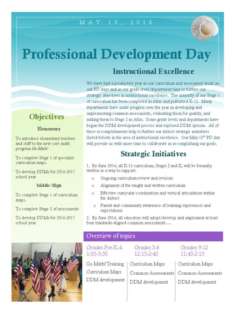 Professional Development Day Overview | PDF | Educational Assessment ...