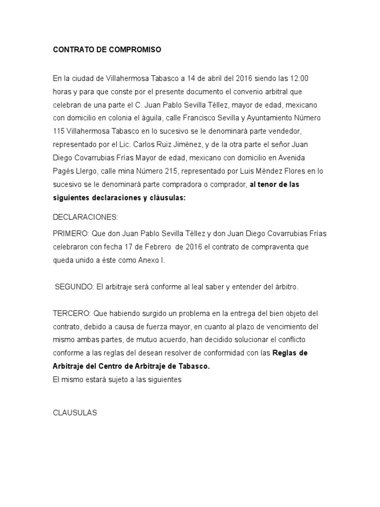 Contrato de Compromiso Final | PDF | Arbitraje | Gobierno
